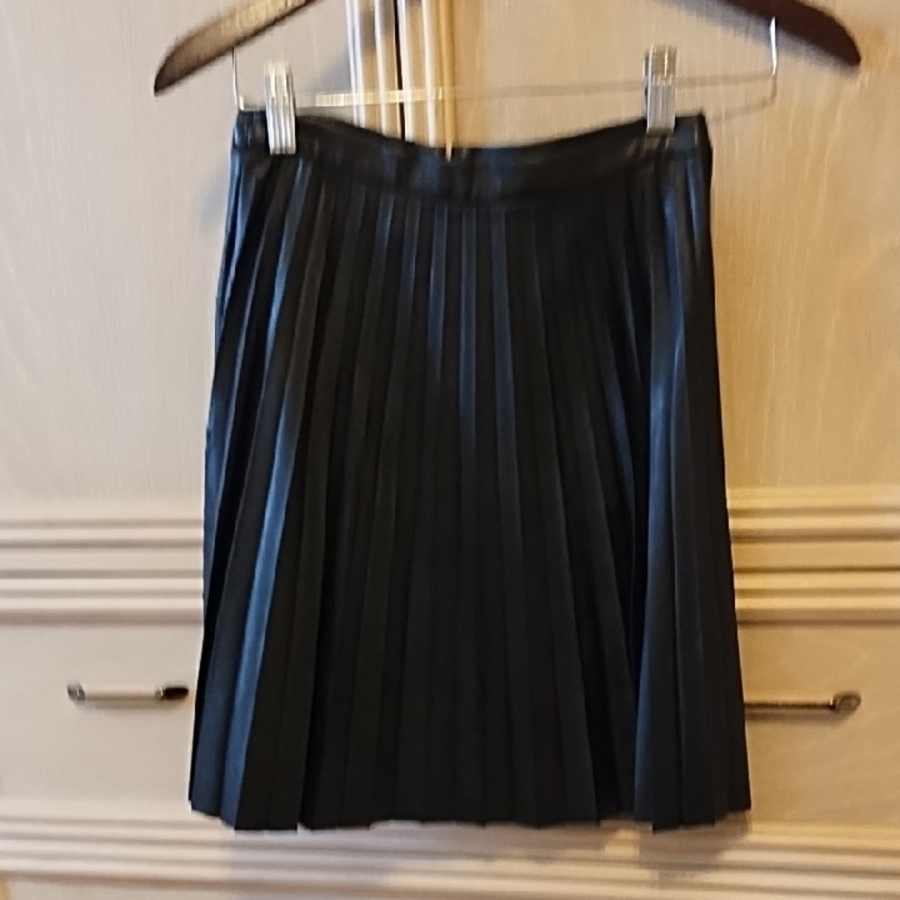 J Crew Elegant Black Faux Pleated Skirt